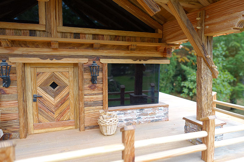 Alm Chalet - Die Steinplatten sind mit einem 3D Drucker gedruckt und mit Acrylfarbe getupft